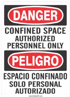 Confined Space Authorized Personnel Only Sign